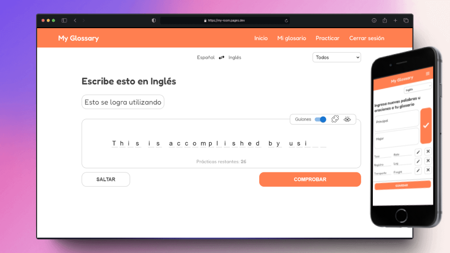 Preview of the project "My Glossary"